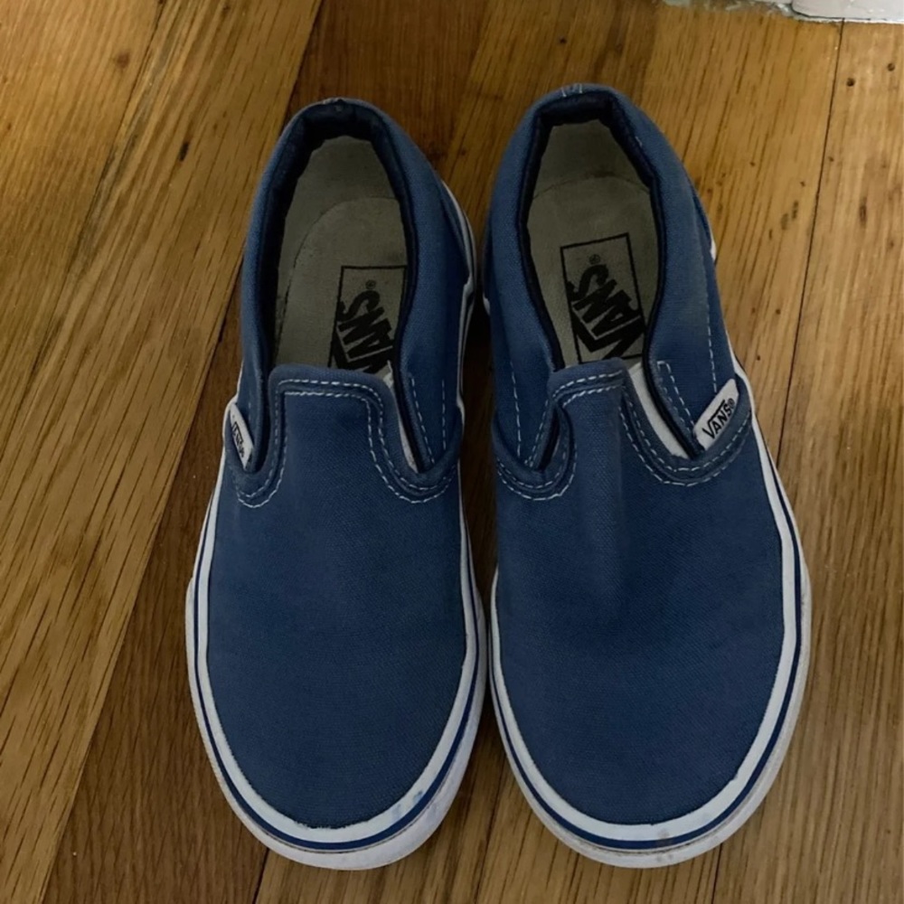 Blue slip on vans